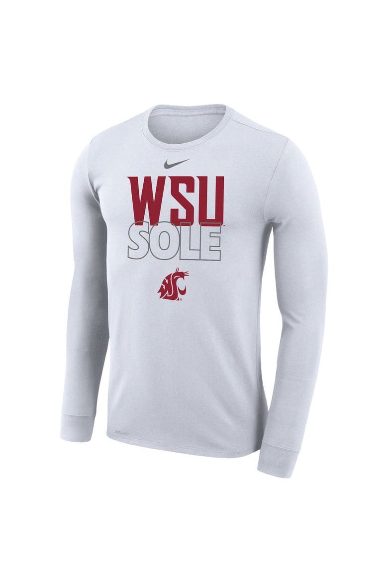 White Washington State Cougars 2023 On Court Bench Long Sleeve T-Shirt, Alternate, color, White