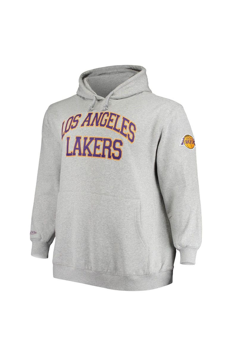 Mitchell & Ness Men's Mitchell & Ness Shaquille O'Neal Heathered Gray Los Angeles Lakers Big & Tall Name & Number Pullover Hoodie, Alternate, color, 