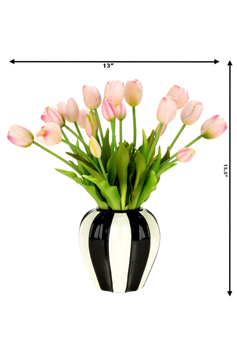 Tulip Floral Arrangement  in Vase, Alternate, color, Pink