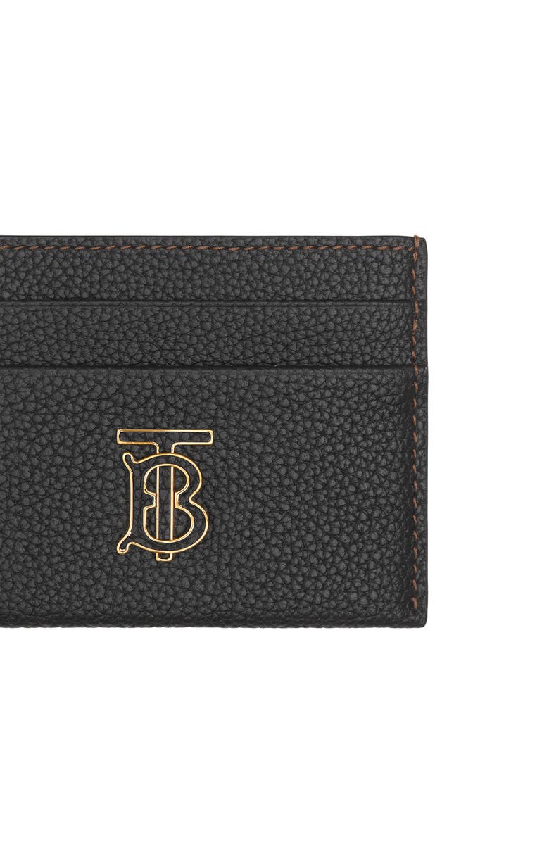 Burberry TB Monogram Pebbled Leather Card Case, Alternate, color,