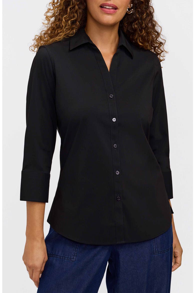Mary Button-Up Blouse, Main, color, BLACK