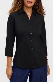 Foxcroft Mary Button-Up Blouse