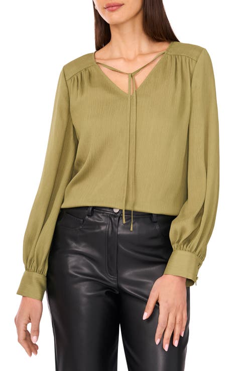 Split Neck Satin Top