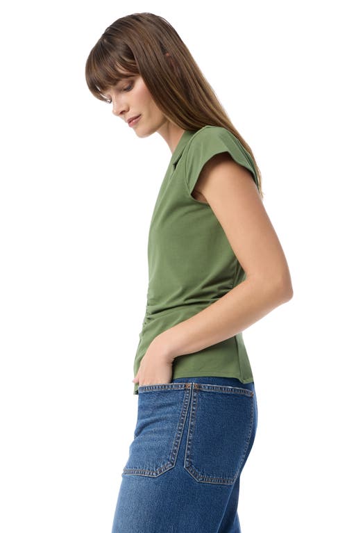 Do By Dee Ocleppo Anastasia Center Ruched Cotton Blend Top In Military Green