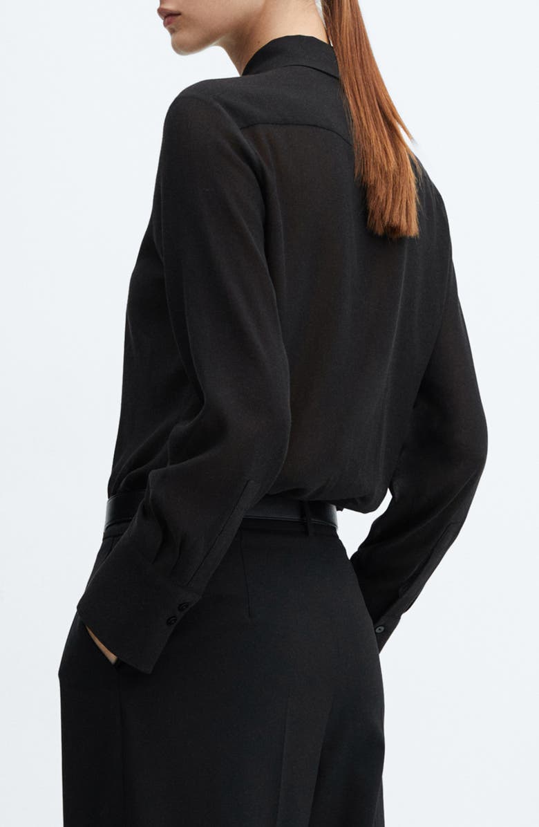 MANGO Swallowtail Collar Button-Up Shirt, Alternate, color, 