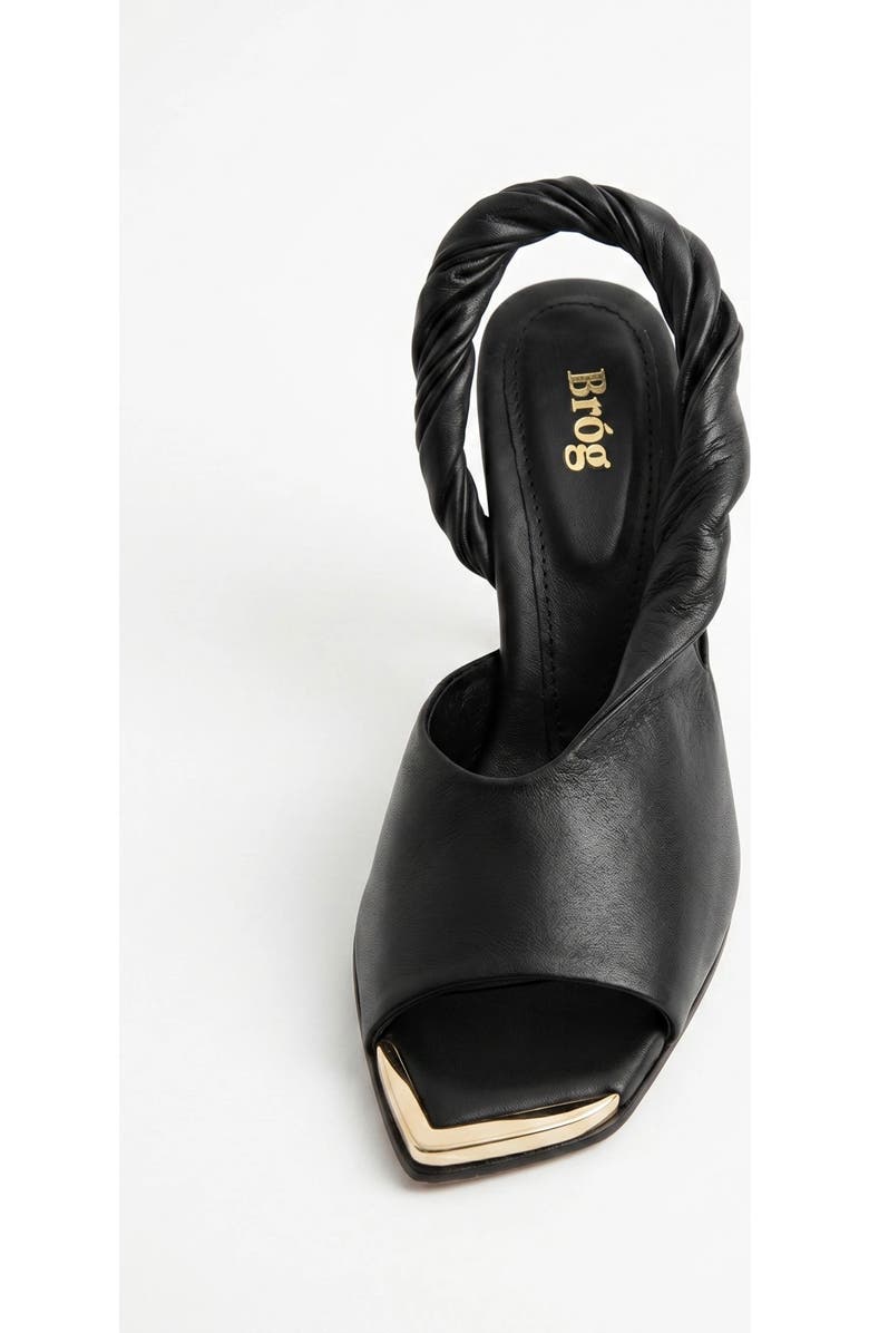 Bróg Orla Twisted Strap Slingback Cone Heel Jet Black, Alternate, color, Jet Black