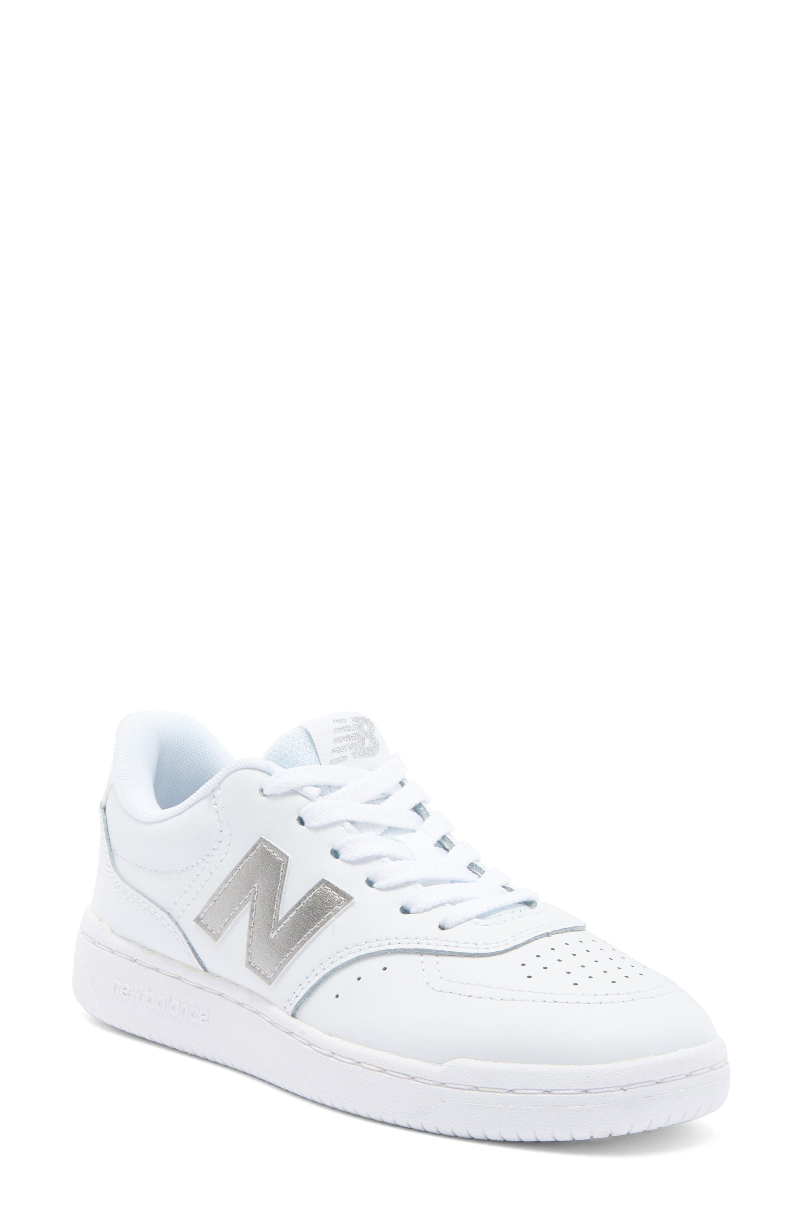 New Balance 80 Basketball Sneaker, Main, color, White/ Metallic Silver