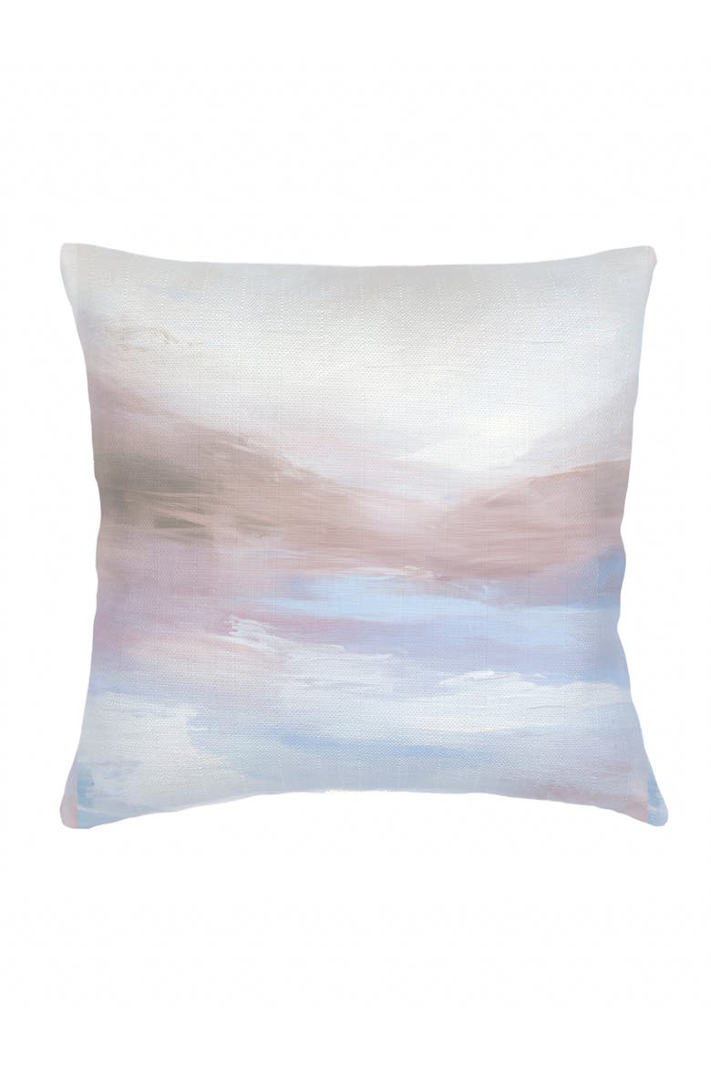 Green Horizon Linen Pillow with Down Insert, Main, color, Lavender