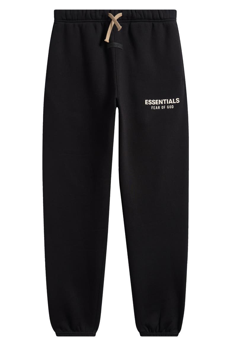 Kids' Essential Cotton Blend Fleece Sweatpants, Main, color, BLACK
