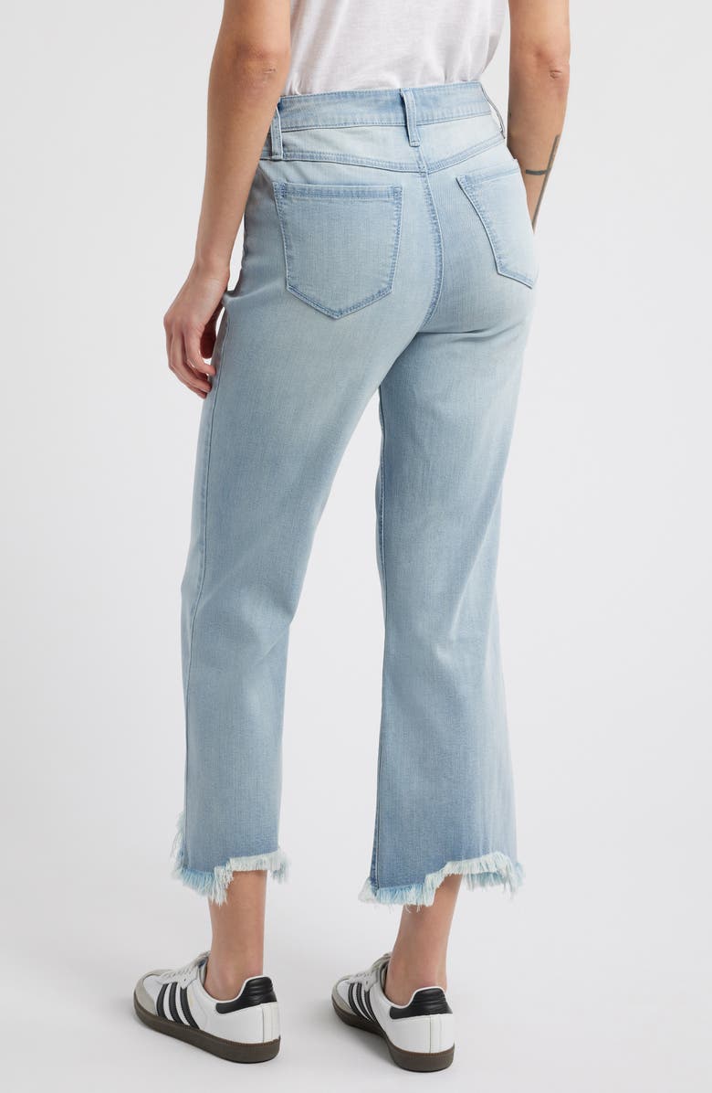 1822 Denim Frayed High Waist Demi Bootcut Jeans, Alternate, color, Chase
