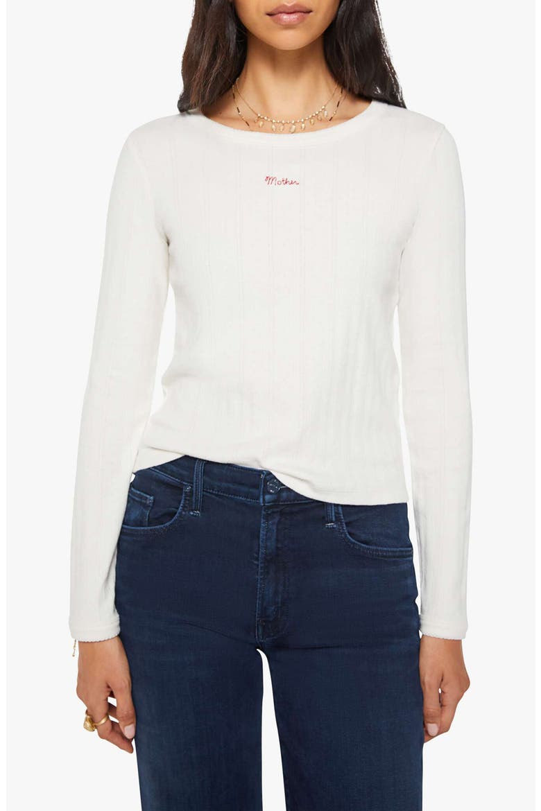 The Itty Bitty Pointelle Knit Top, Main, color, WHISPER WHITE