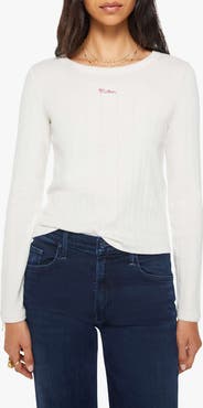 MOTHER The Itty Bitty Pointelle Knit Top