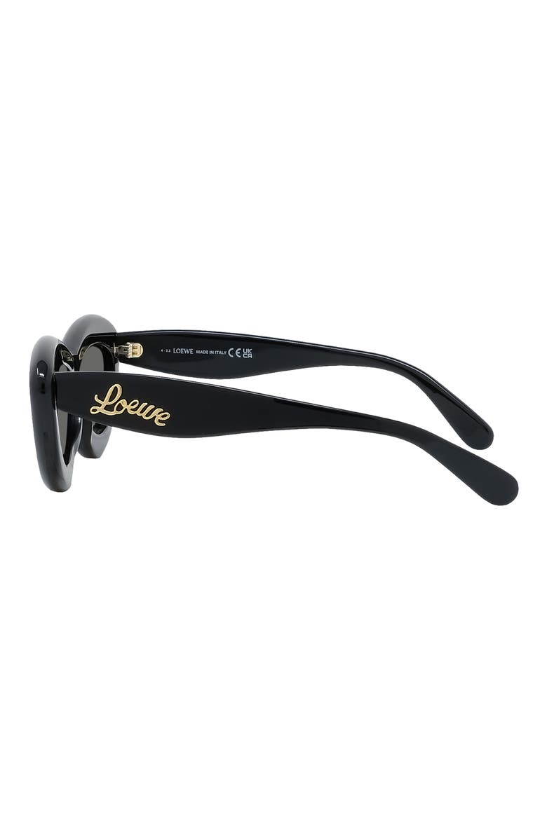 Curvy 54mm Cat Eye Sunglasses, Alternate, color, SHINY BLACK / SMOKE