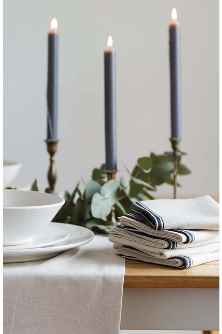 Provincial Napkins - Set of 4, Alternate, color, Natural/French Navy