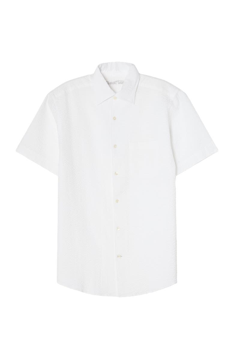 Robert Talbott Morgan Paisley Jacquard Seersucker Short Sleeve Shirt, Alternate, color, White
