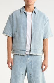 HONOR THE GIFT Cotton Blend Zip Front Shirt