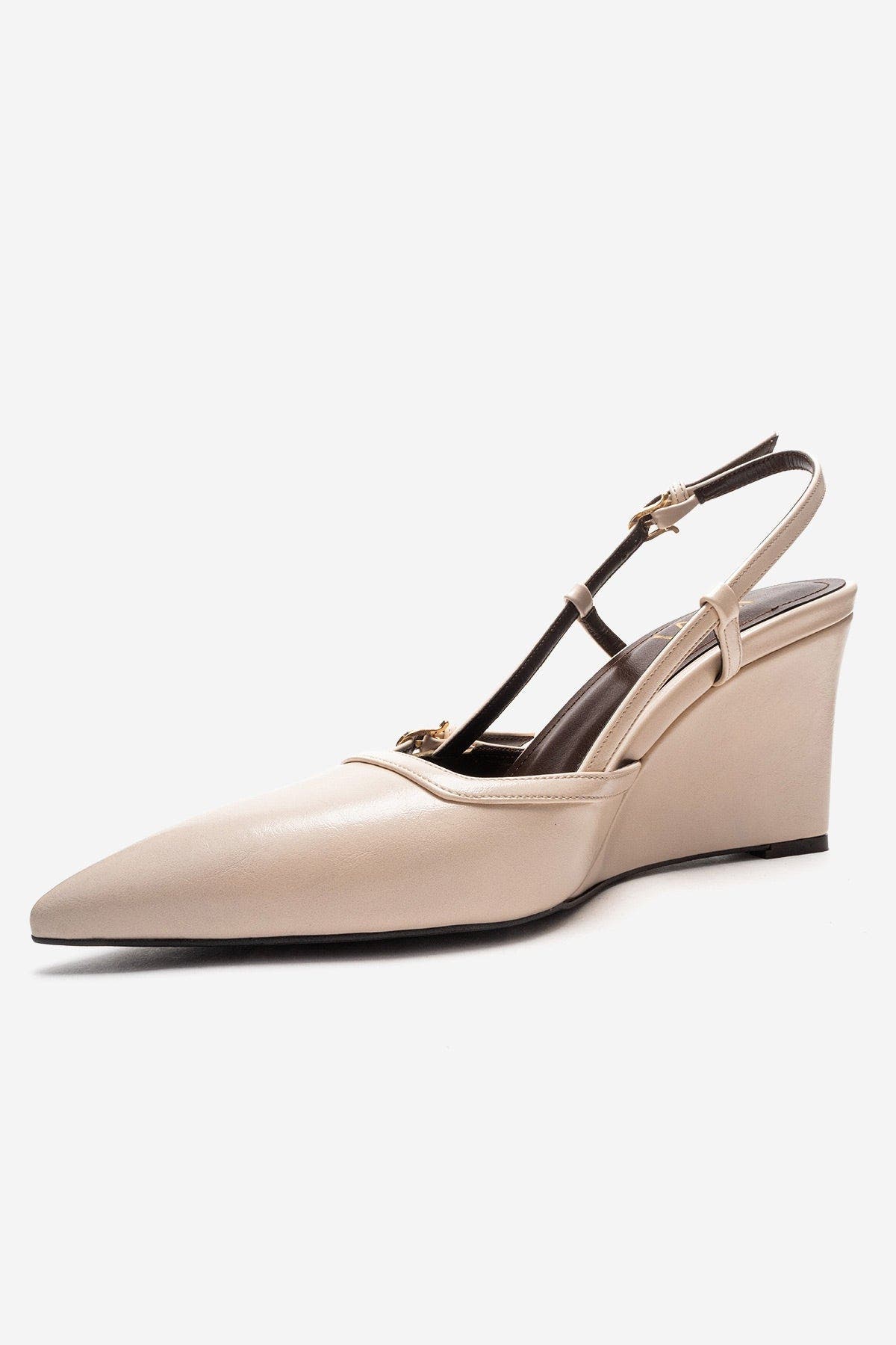 Celia Pointed Toe Wedge Pump, Alternate, color, Ecru
