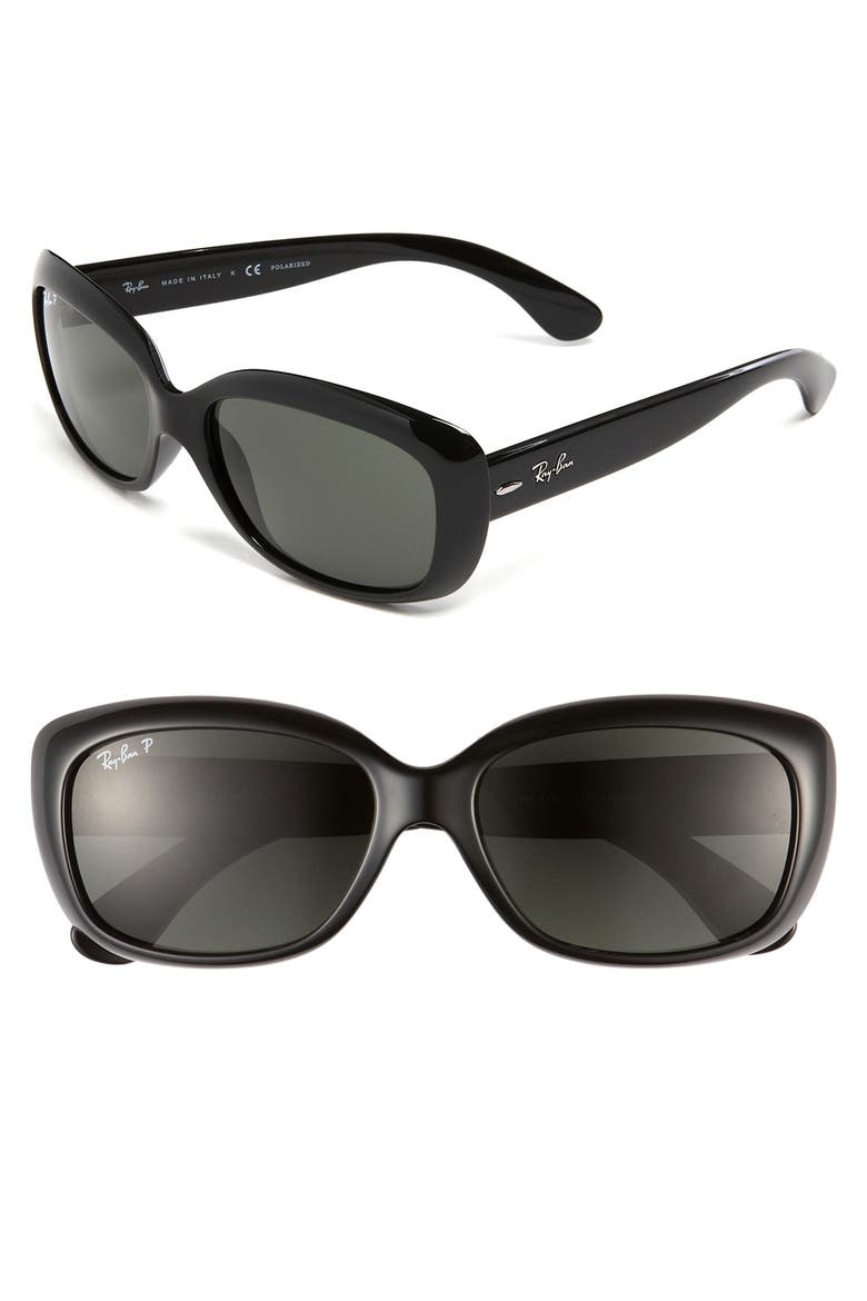 Jackie Polarized 58mm Sunglasses, Main, color, BLACK/ GREY POLARIZED