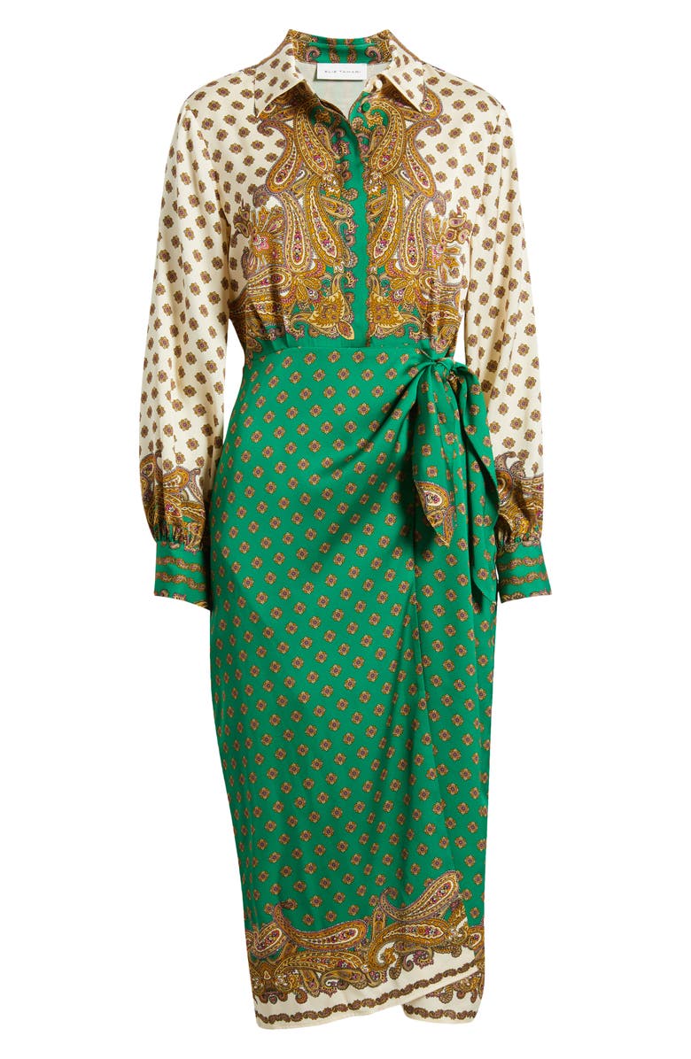 Elie Tahari The Vero Paisley Print Long Sleeve Dress, Alternate, color, Jewel Paisley Print