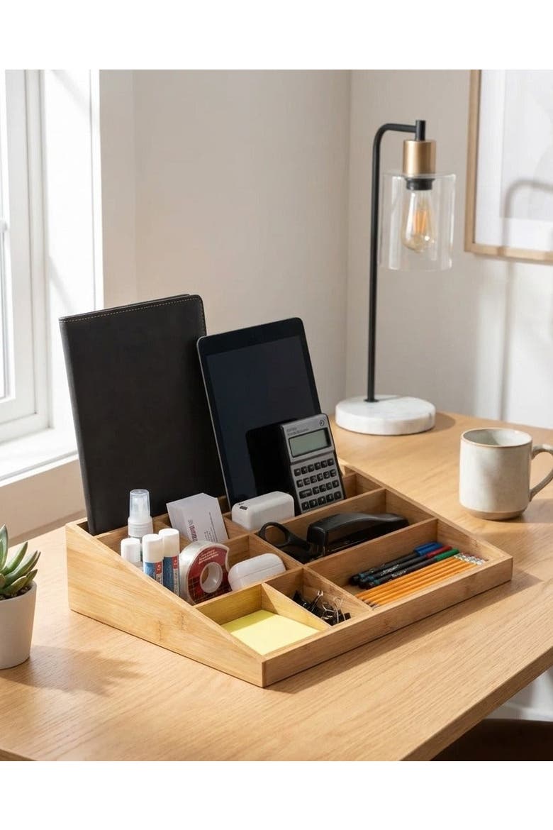 Theodore Desktop Organizer, Alternate, color, Beige