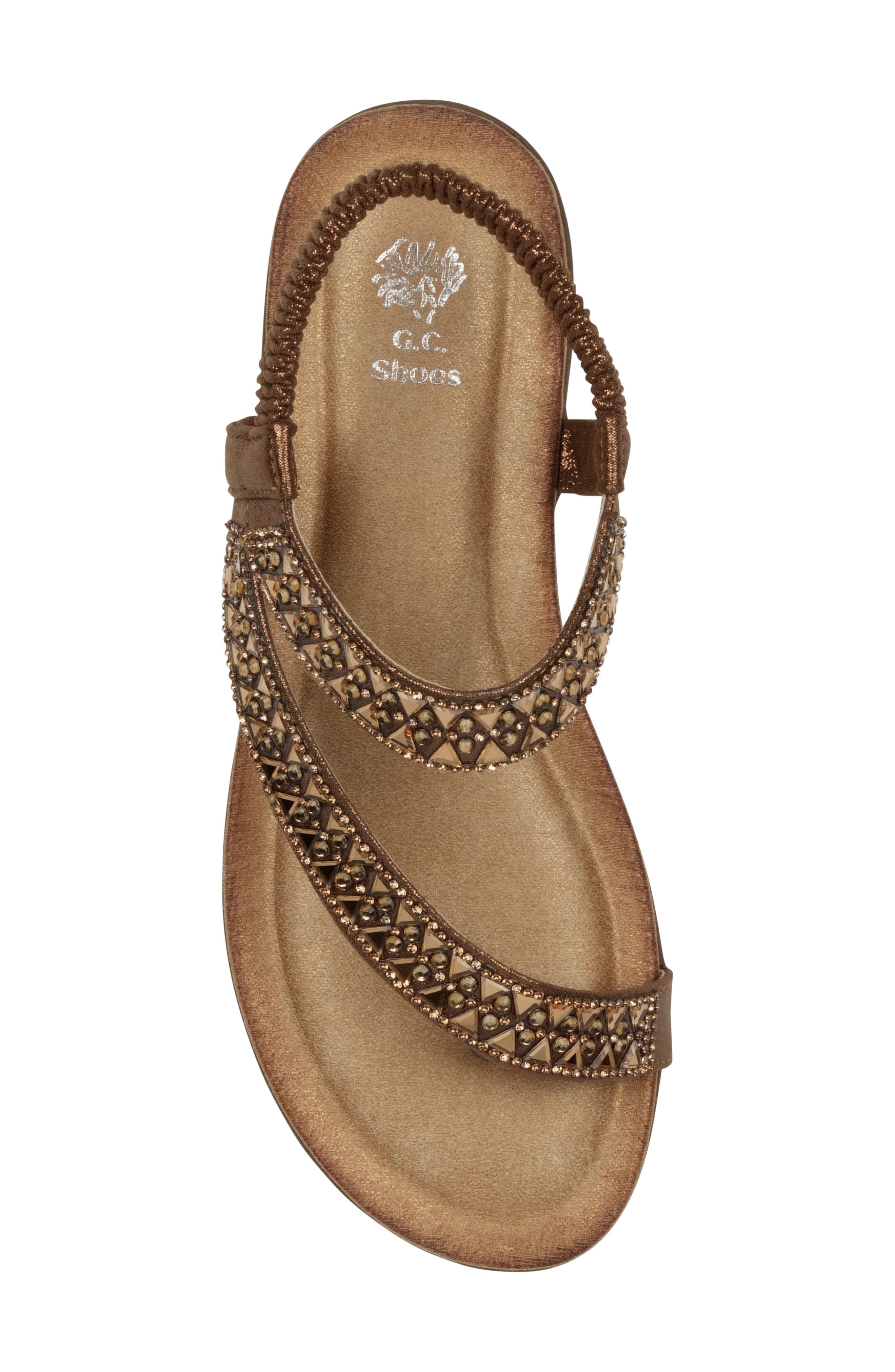 Reille Embellished Ankle Strap Sandal, Alternate, color, BRONZE