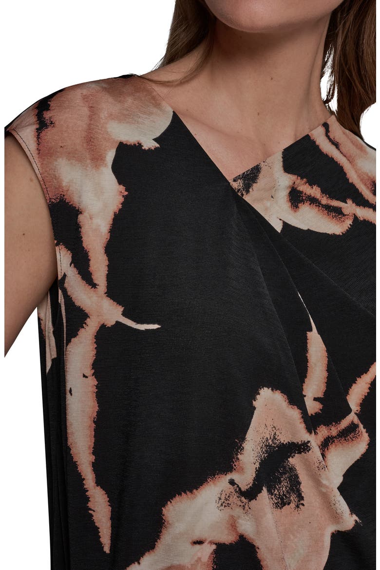 Floral Asymmetric Neck Top, Alternate, color, BLACK MULTI