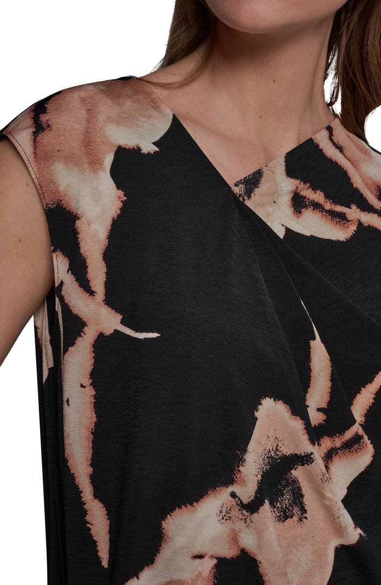 Donna Karan New York Floral Asymmetric Neck Top, Alternate, color, 