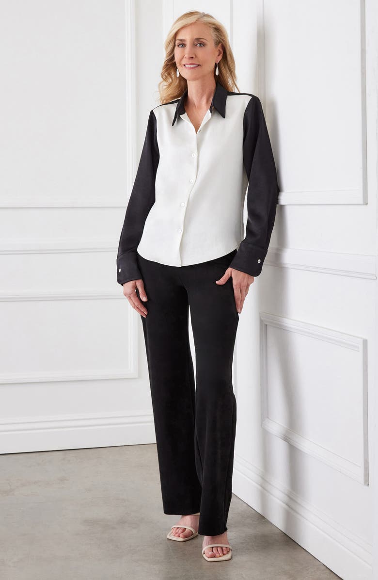 Karen Kane Colorblock Button-Up Shirt, Alternate, color, 