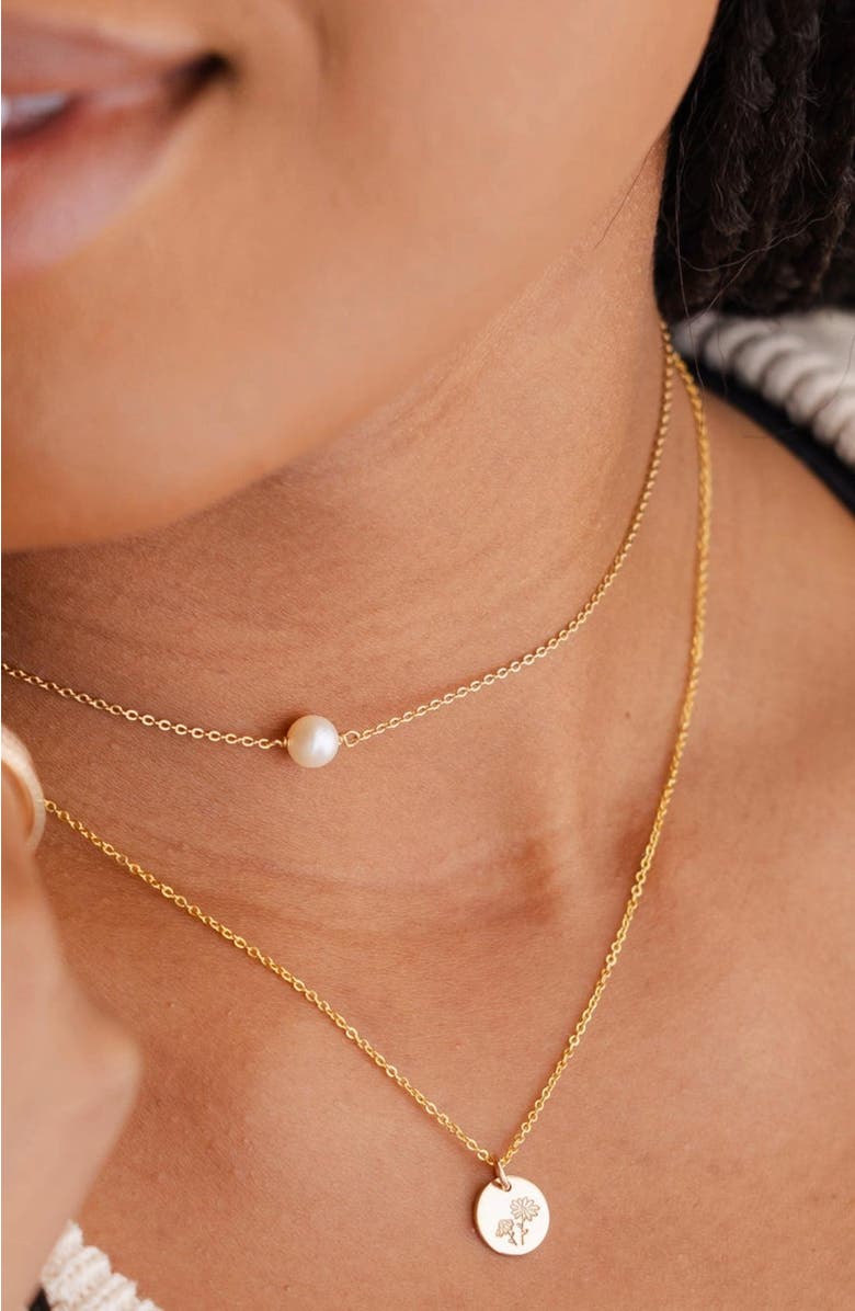 MADE BY MARY August Birth Flower Necklace, Alternate, color, Gold Filled