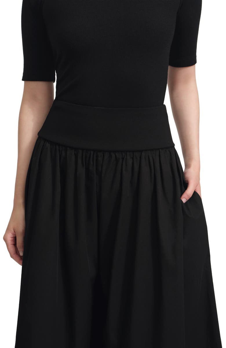 Marcella Throop Cotton Poplin Maxi Skirt, Alternate, color, Black