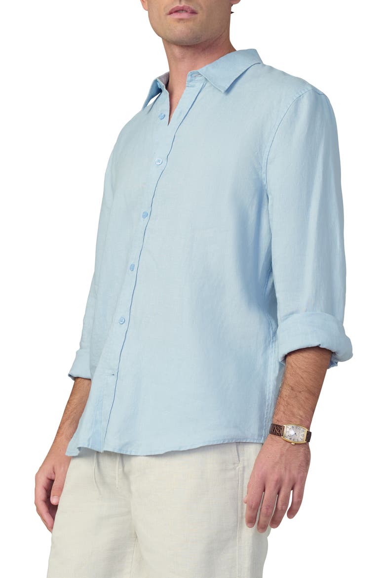 Jakob Linen Button-Up Shirt, Alternate, color, POOLSIDE