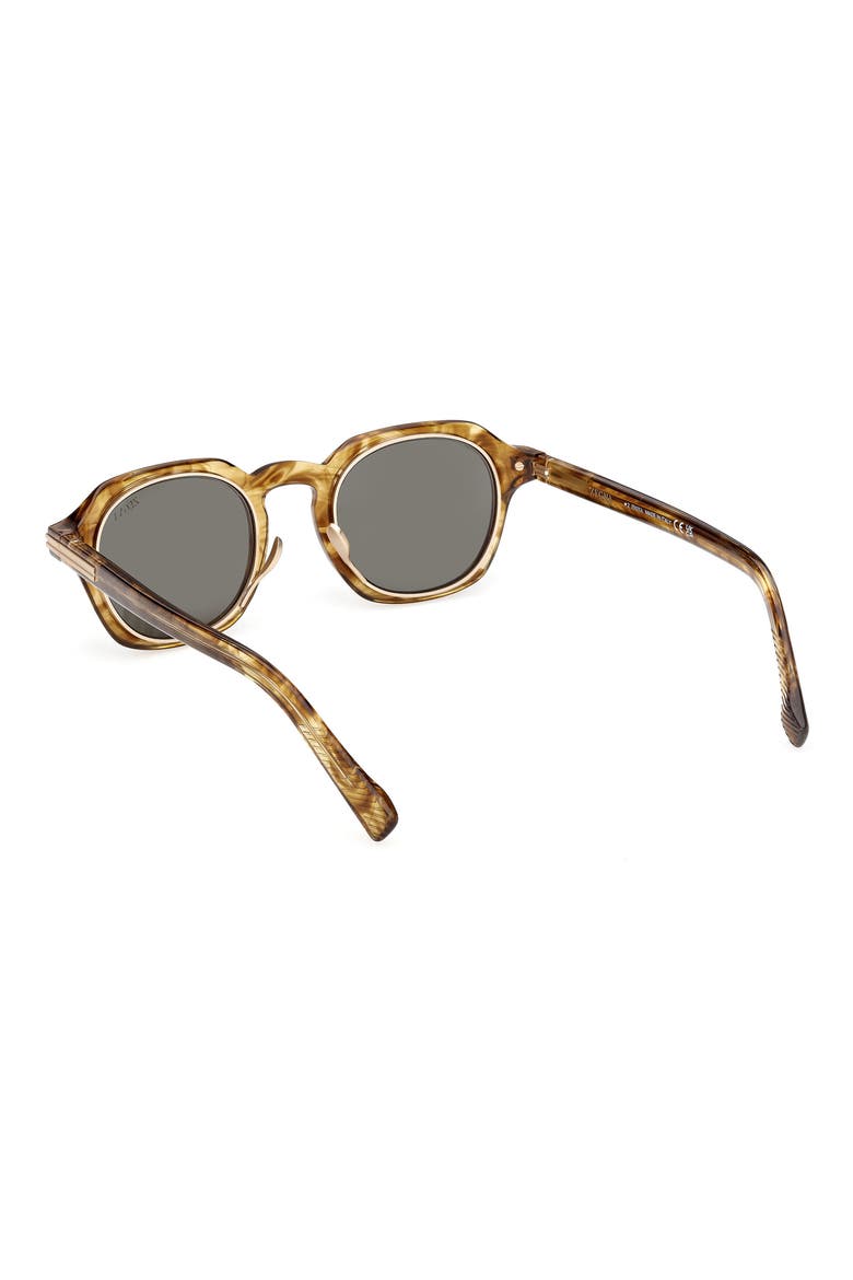 47mm Round Sunglasses, Alternate, color, TRANSPARENT BROWN / GREEN