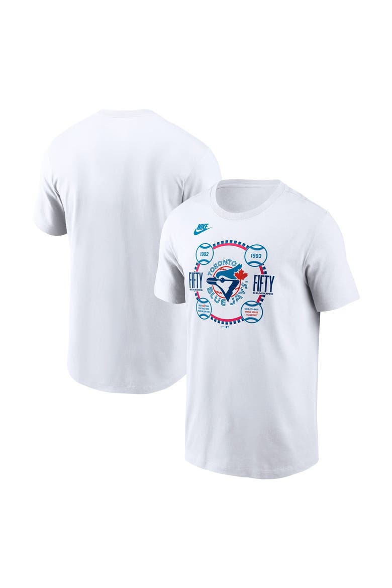 Men's Nike  White Toronto Blue Jays 50th Season T-Shirt, Main, color, White