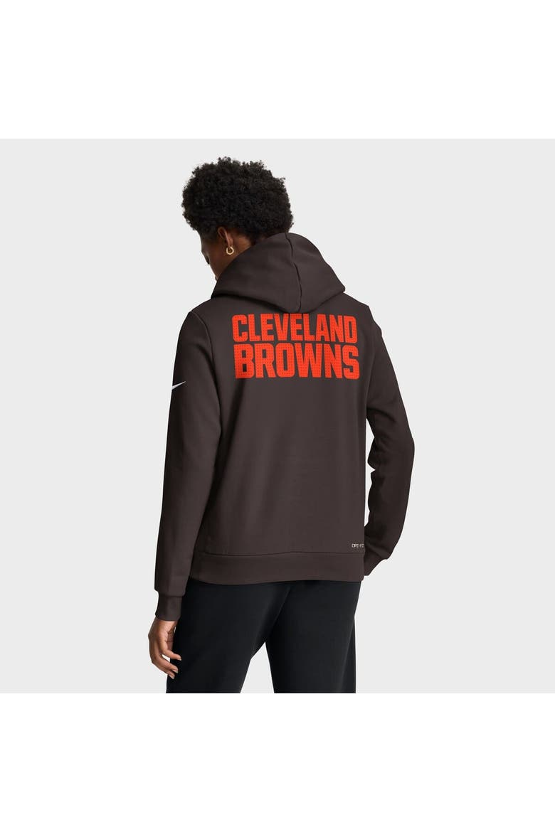 Women's Nike Brown Cleveland Browns Sideline Standard Issue Initial Home Dri-FIT Hoodie, Alternate, color, Brown