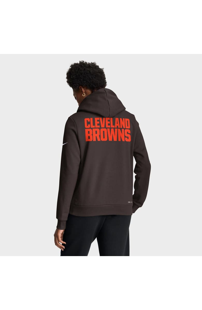 Nike Women
s Nike Brown Cleveland Browns Sideline Standard Issue Initial Home Dri-FIT Hoodie, Alternate, color, Brown