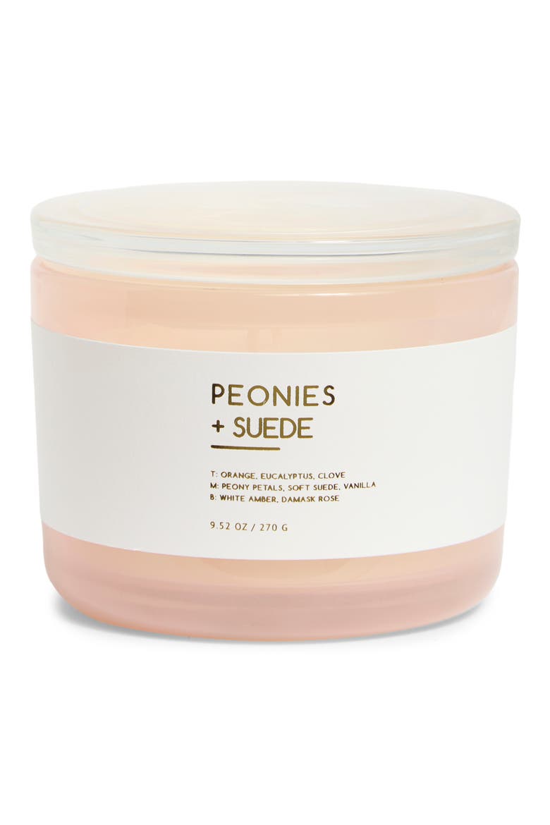 Peony & Suede Artisan Scented Candle, Main, color, PEONY N SUEDE
