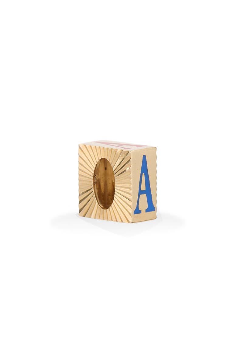 Adina Reyter Initial Bead Charm, Main, color, Yellow Gold A