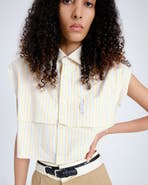 Hommegirls Sleeveless Layered Cropped Shirt