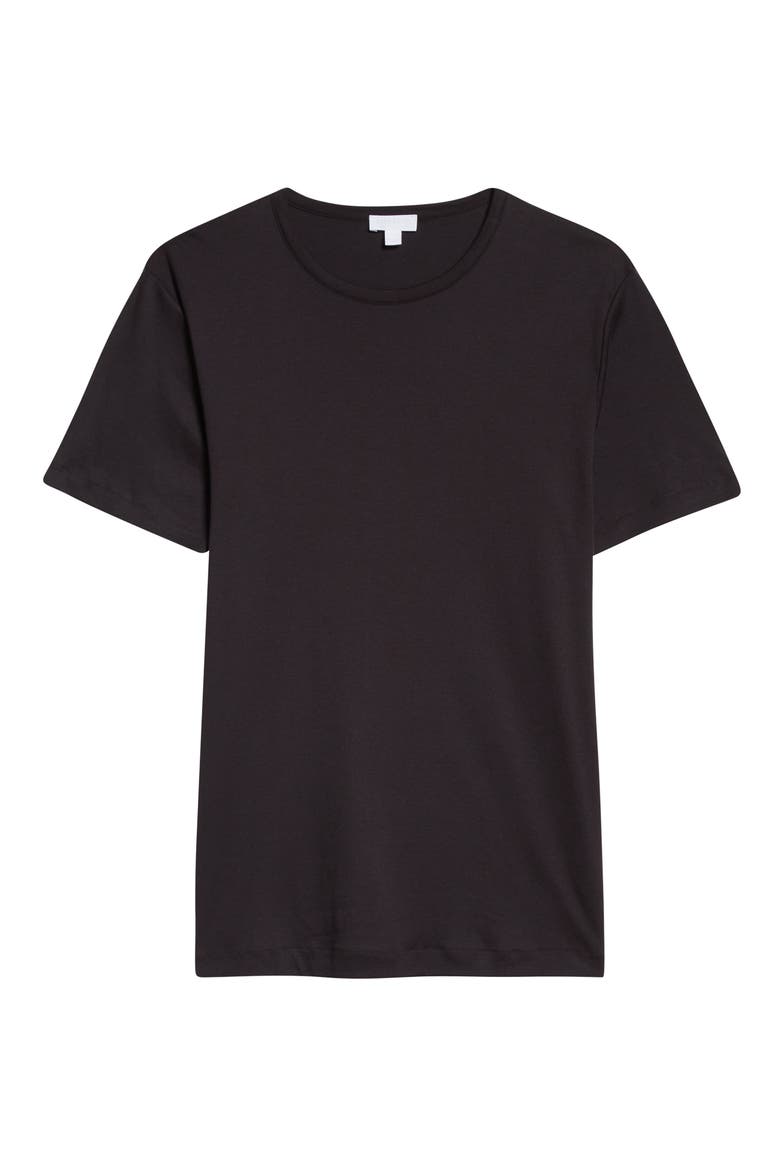 Sea Island Cotton T-Shirt, Alternate, color, BLACK