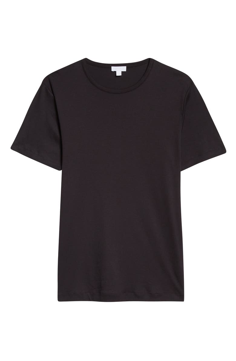 Sunspel Sea Island Cotton T-Shirt, Alternate, color, Black