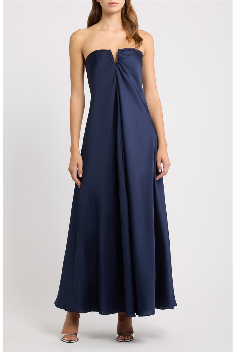 The Emerson Strapless Maxi Dress, Main, color, CLASSIC NAVY