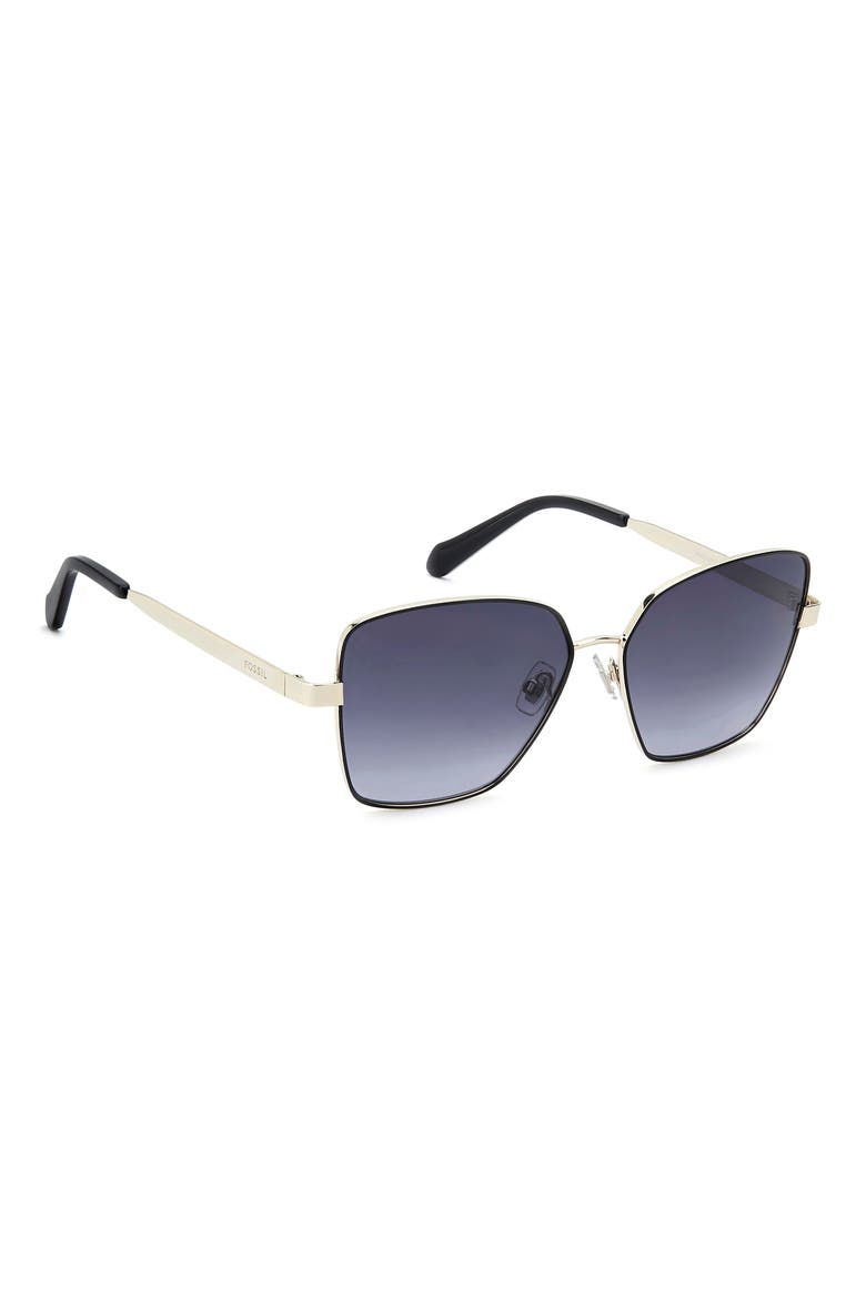 57mm Gradient Square Sunglasses, Alternate, color, LIGHT GOLD/ DARK GREY SF