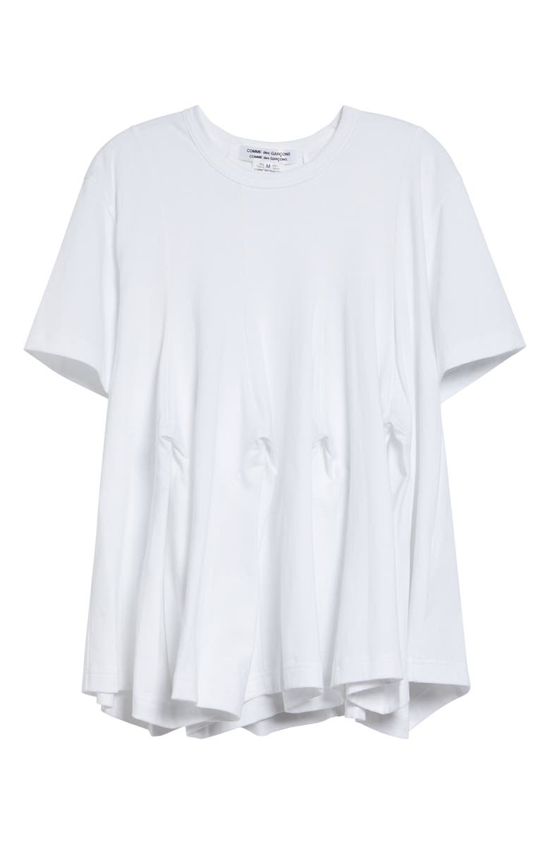 Comme des Garçons Comme des Garçons Paneled Peplum T-Shirt, Main, color, White