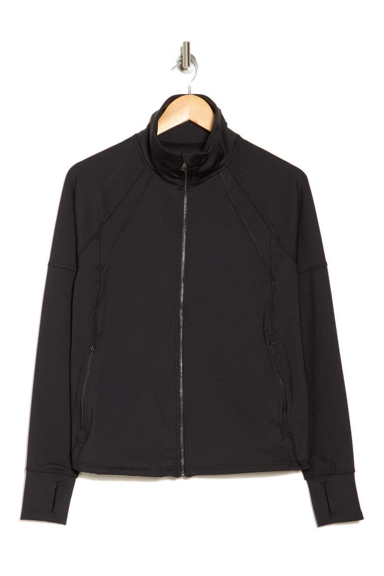 Cloudy Full Zip Jacket, Alternate, color, RICH BLACK