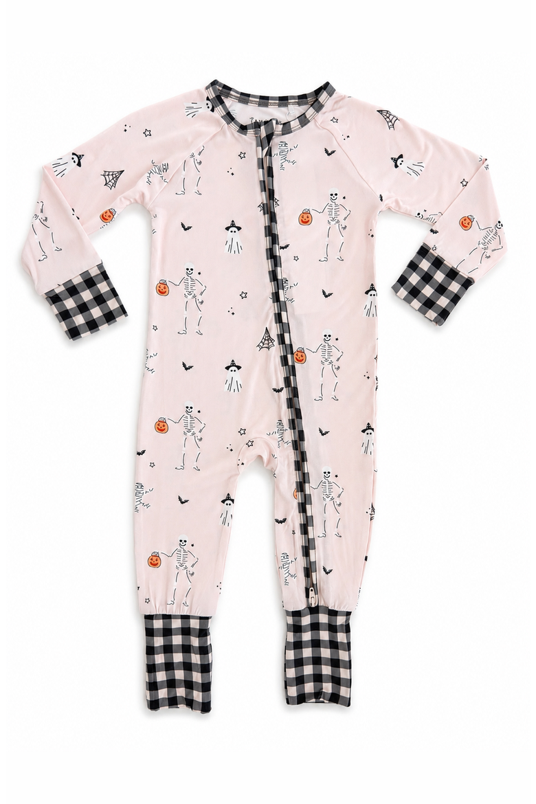 Boo Crew Zipper Romper, Main, color, Blush