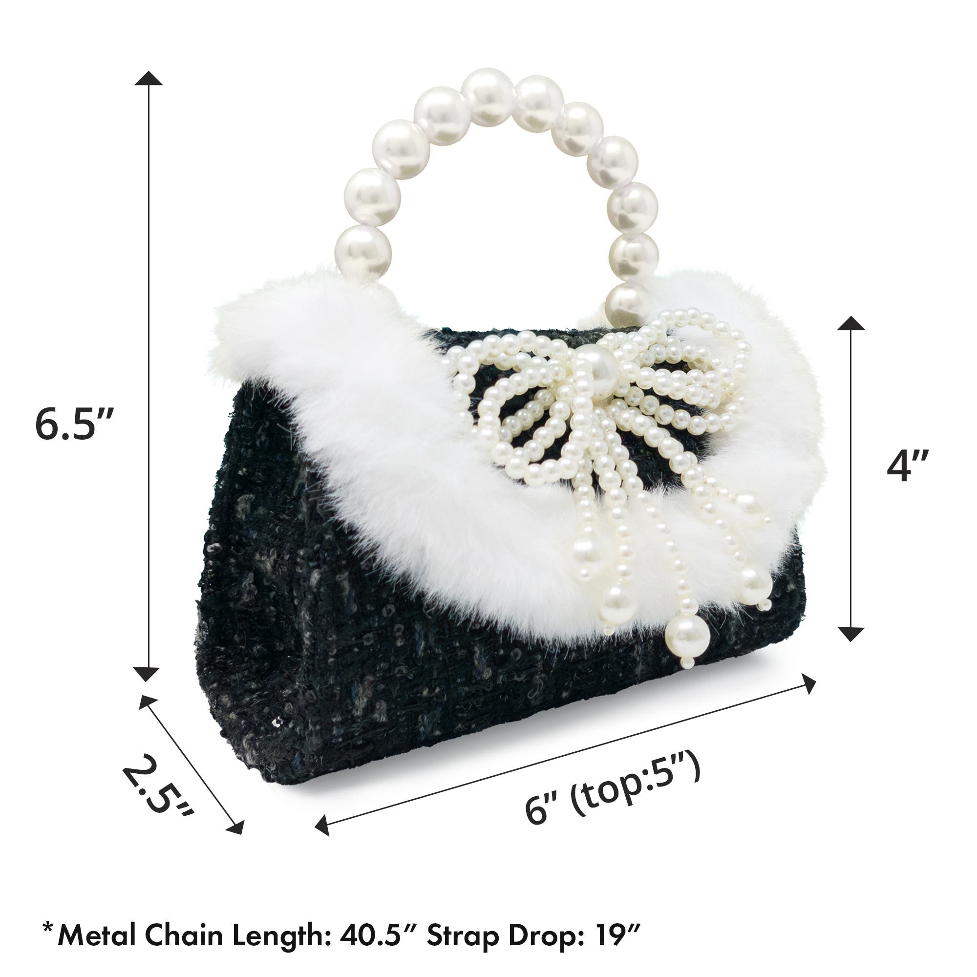 Puttisu Handbag - Pearl Ribbon, Alternate, color, Noir Tweed