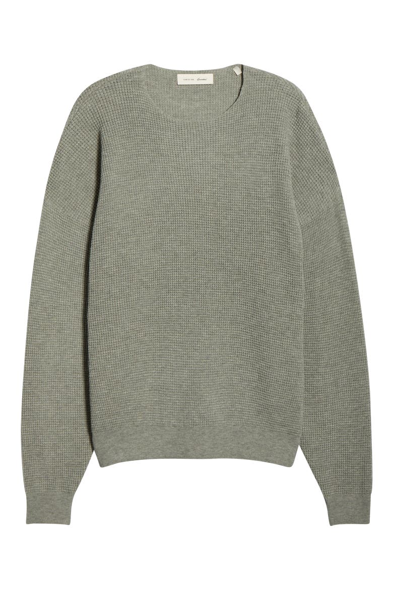 Signature '90s Waffle Knit Sweatshirt, Alternate, color, CONCRETE HEATHER