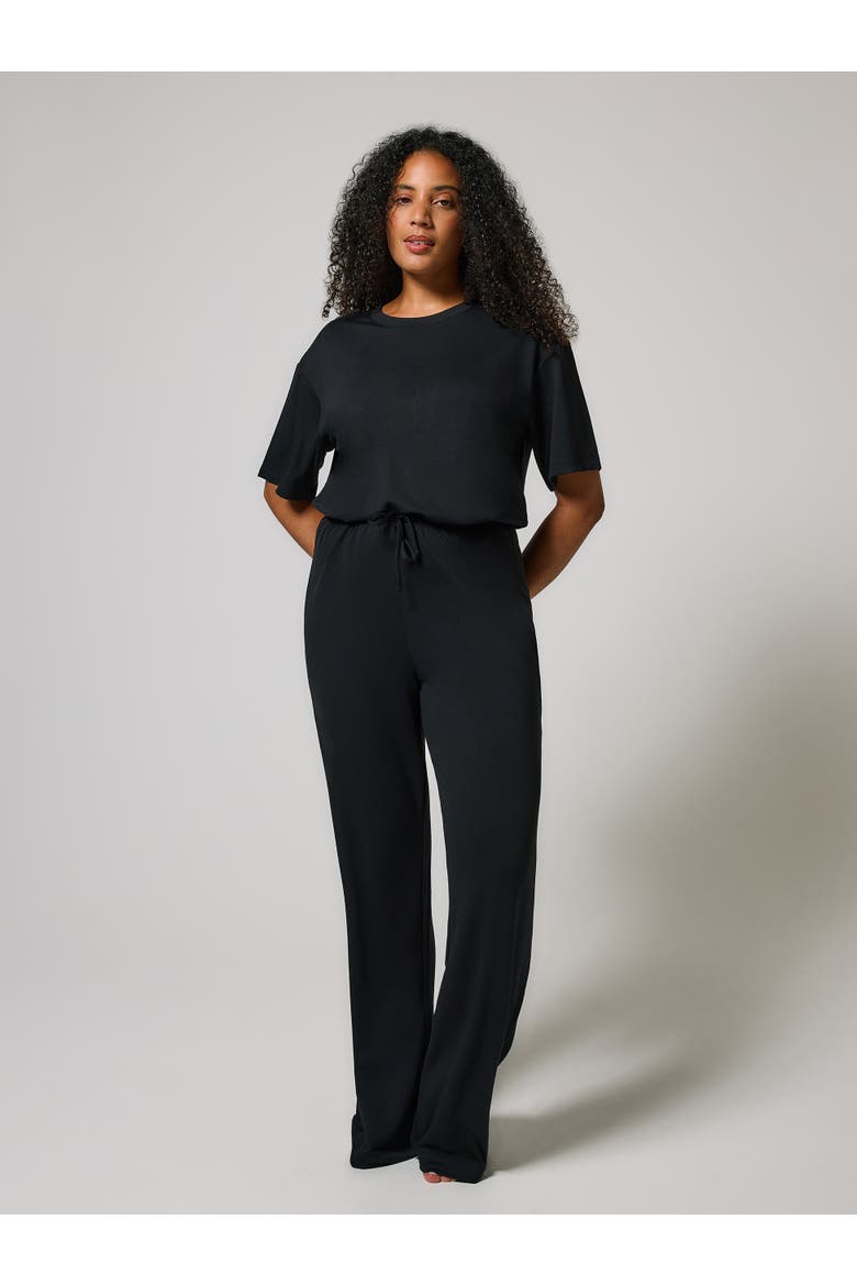 Soft Touch Wide Leg Lounge Set, Main, color, Black