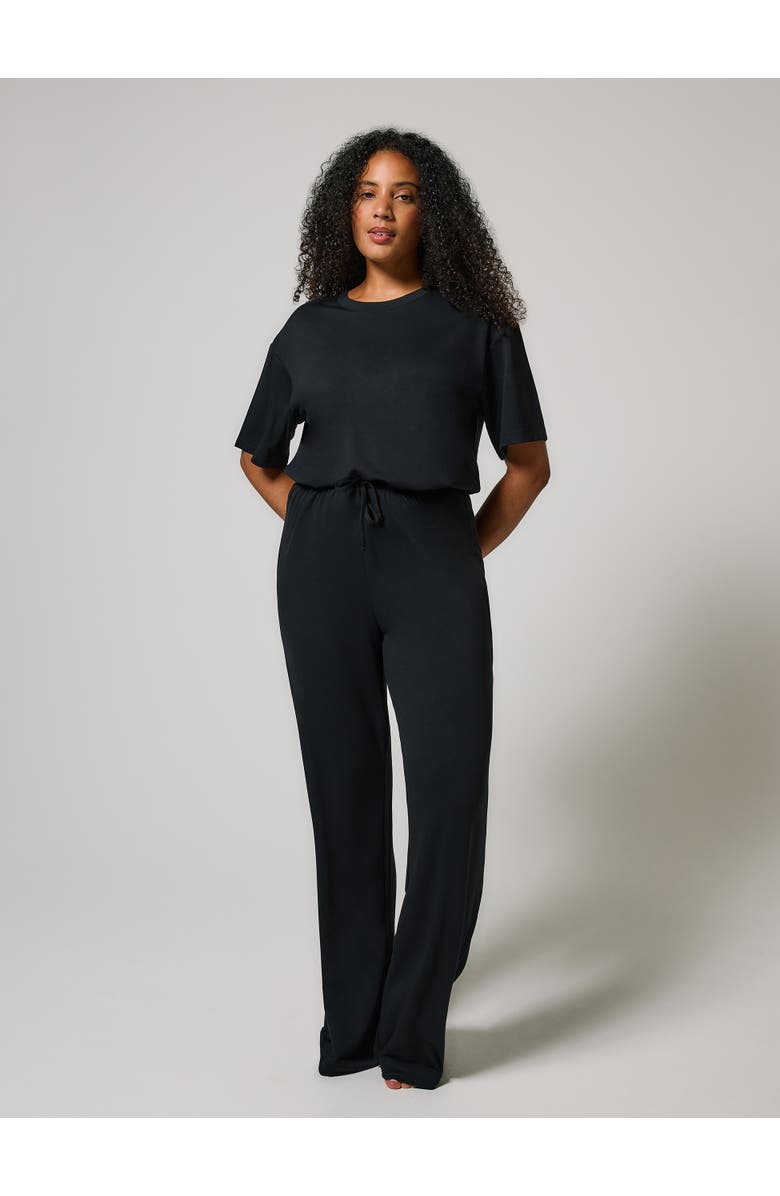 LOVALL Soft Touch Wide Leg Lounge Set, Main, color, Black