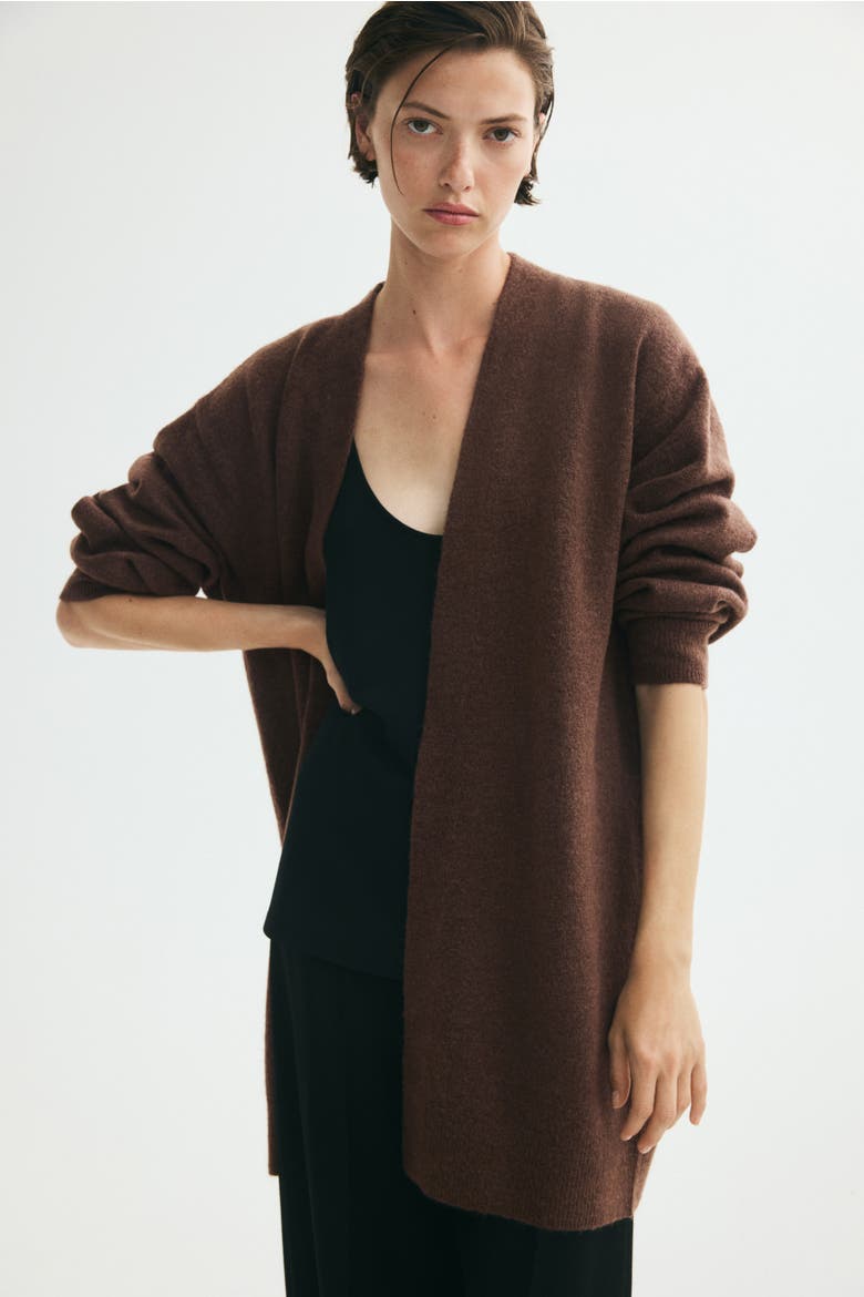 Long Cardigan, Main, color, Dark taupe